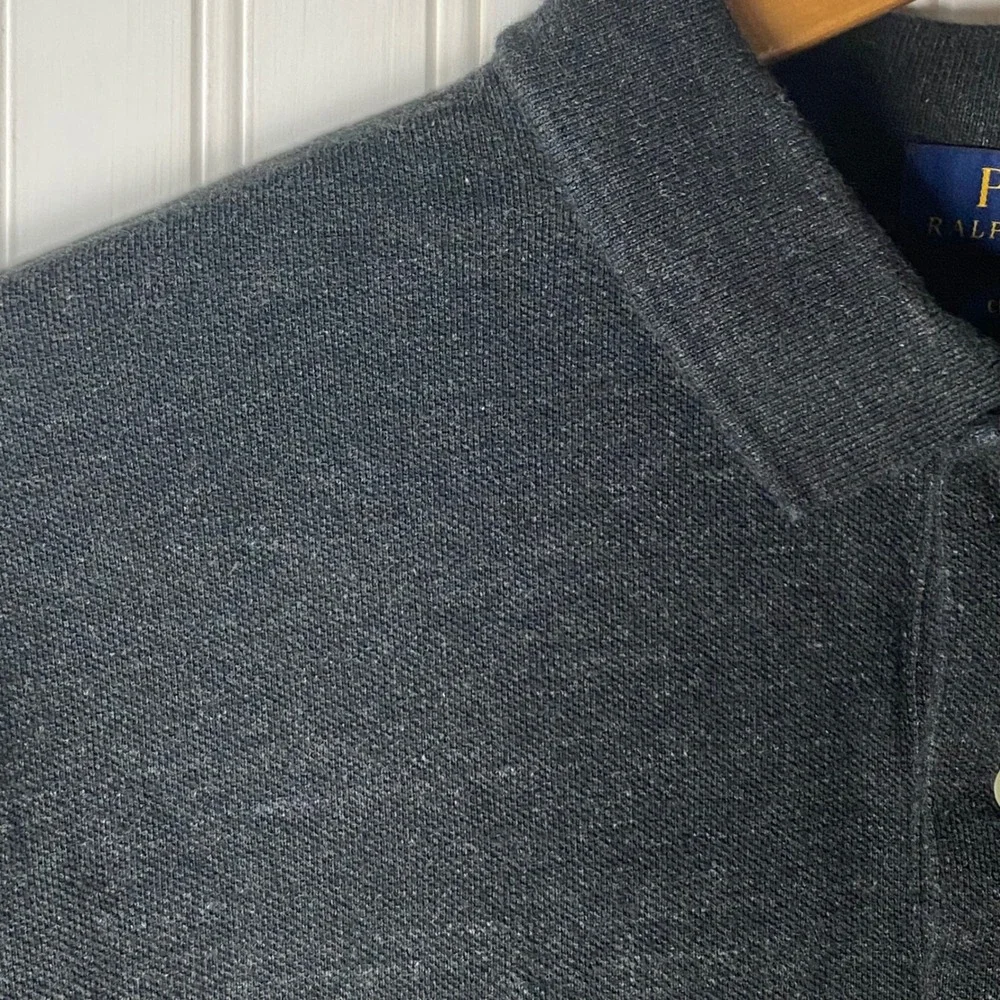 Polo Ralph Lauren Preppy Dark Grey Long Sleeve Polo Top Classic Fit Essential XL
